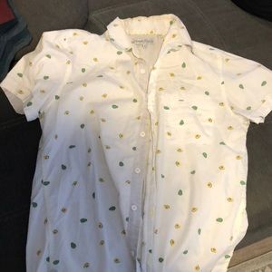 Button down avocado shirt